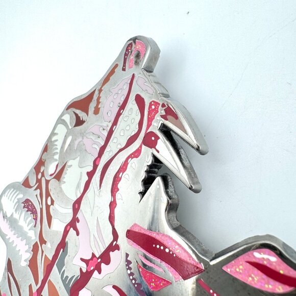 Almost Amusing x Dave Correia Large Enamel Pin Pink Bloody Tiger Rare - Picture 2 of 13